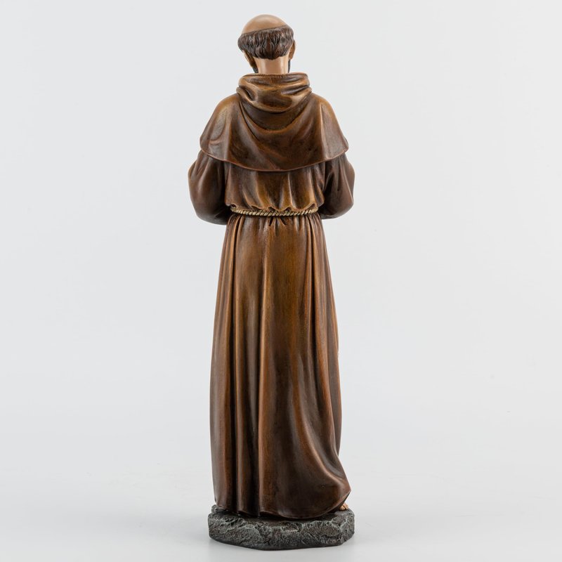 BC Catholic Saint Francis of Assisi Statue, 14.5" H St Francis Patron Saint of Animals, Garden Figure, Religious Gift, Inspirational Home décor, Renaissance Sculpture Handmade by Buildclassic