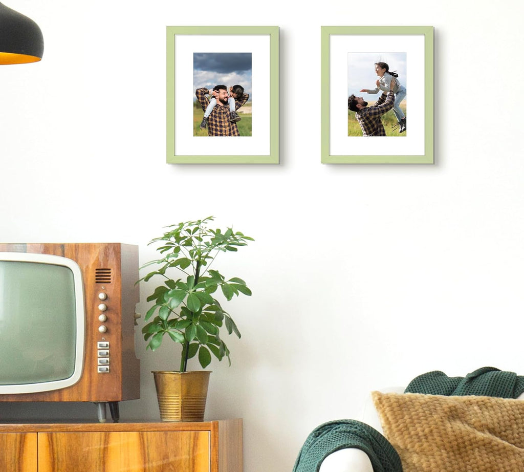 Upsimples 8x10 Picture Frame - Versatile Display for 5x7 or 8x10 Photos | Stylish Green, 1 Pack
