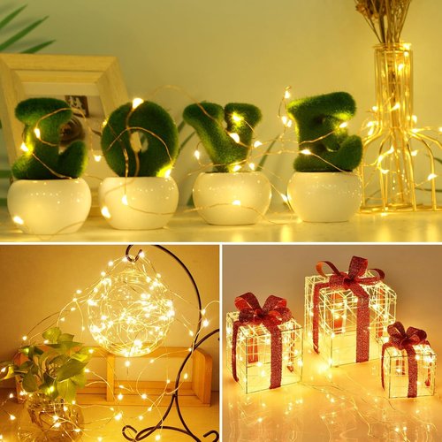 Kolpop 30 Pack LED Fairy Lights - 7FT 20 LED Mini Twinkle String Lights | Waterproof Battery Operated for Christmas & Parties (Warm White)