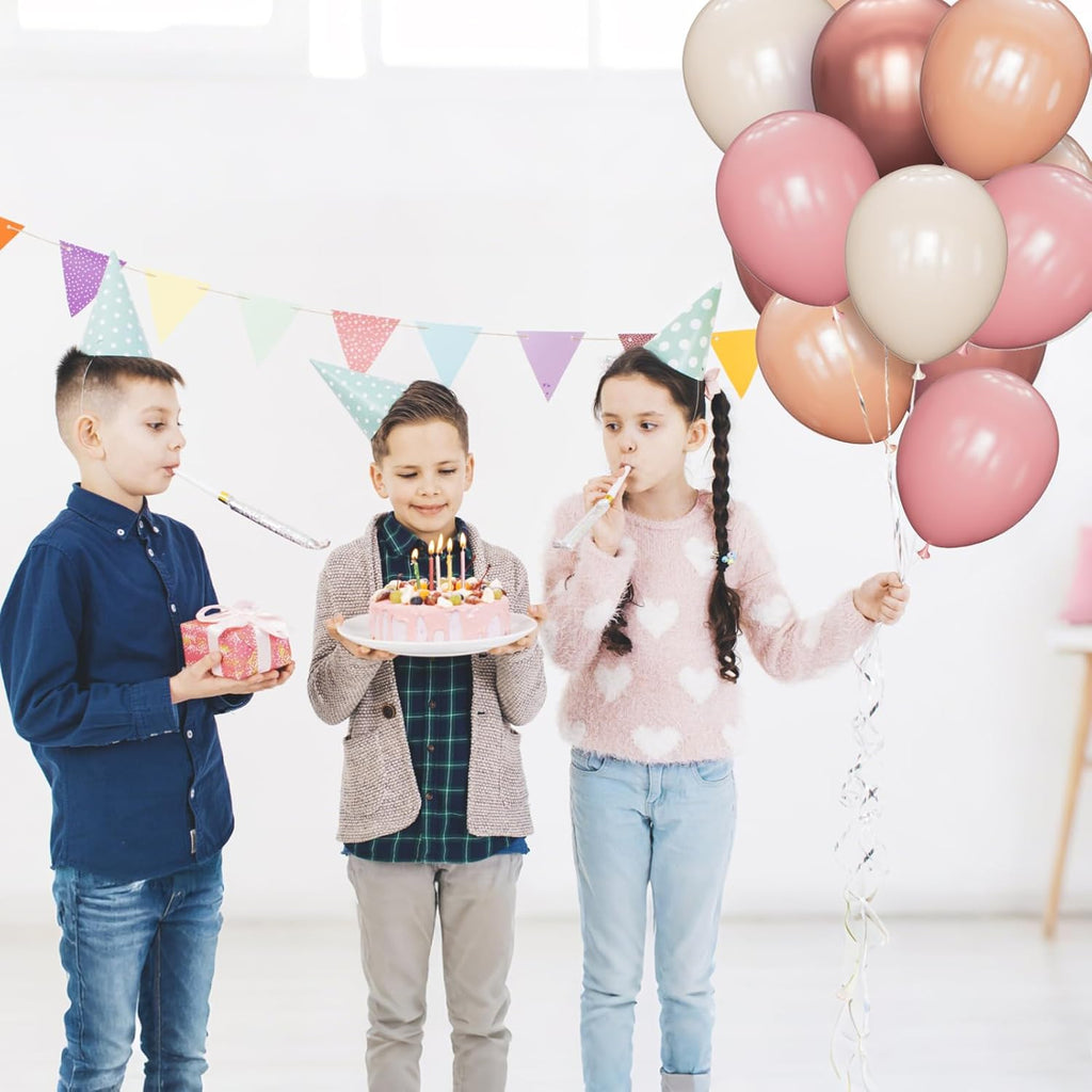 Regine Switzerland 68 Pcs Retro Pink Party Balloons - 12 Inch Dusty Pink & Metallic Rose Gold Decor for Girls' Birthday & Baby Showers