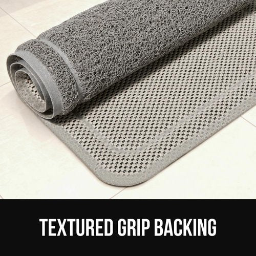 GORILLA GRIP Exfoliating Bath Mat - Soft Loofah-Style Scrubber with Textured Backing, 24x16, Gray