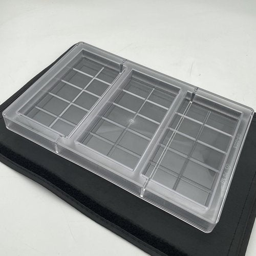 Goldbaking Polycarbonate Mold For Dubai Bars Large Chocolates Making 3-Cavities Deep Filled Break Apart Protein Bar Molds for Dubai Candy Bars Energy Bar Maker Mould