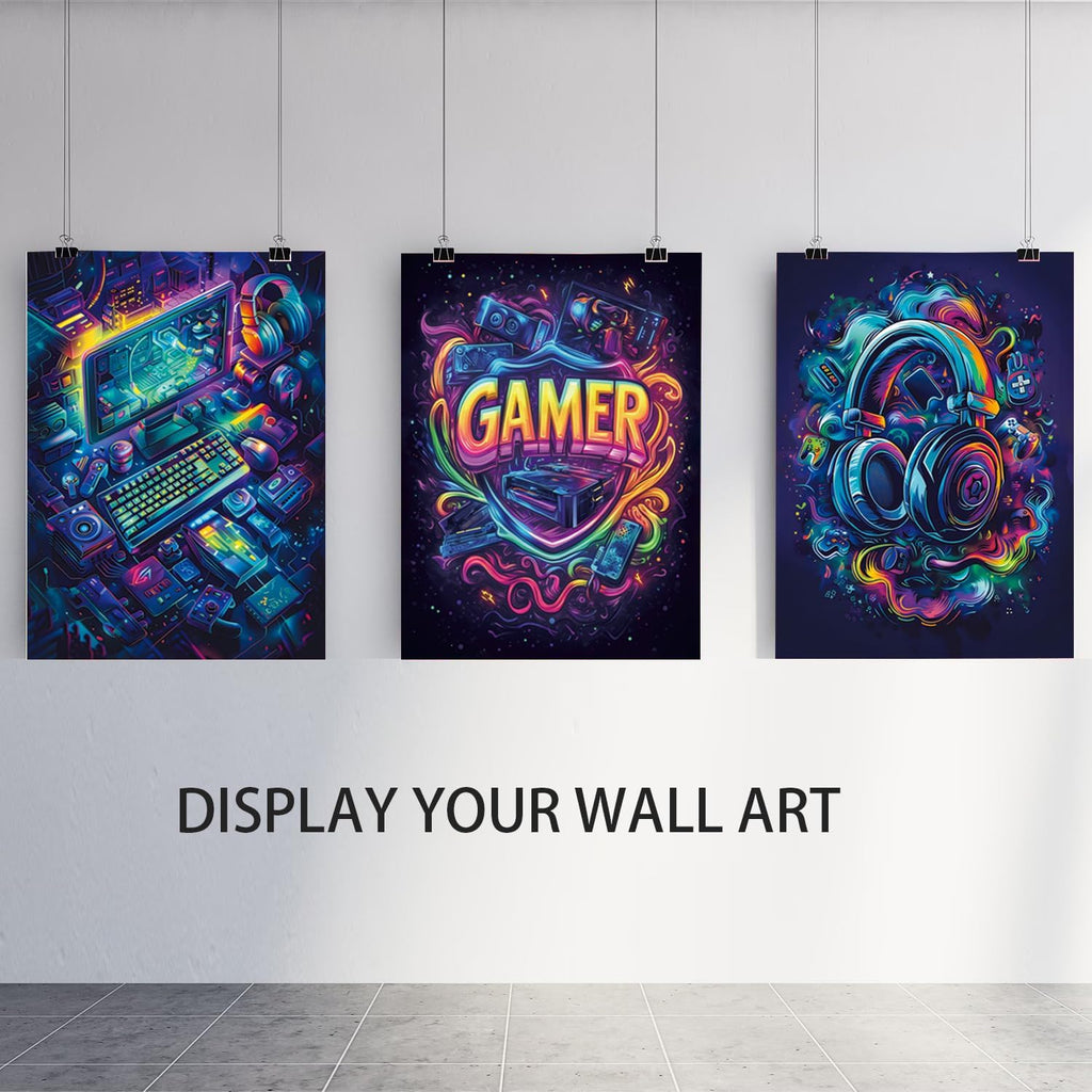 Yolbcdr Gaming Posters - Cool Video Game Wall Art Set of 3 | Unframed Canvas Prints for Game Room Decor 16x24in