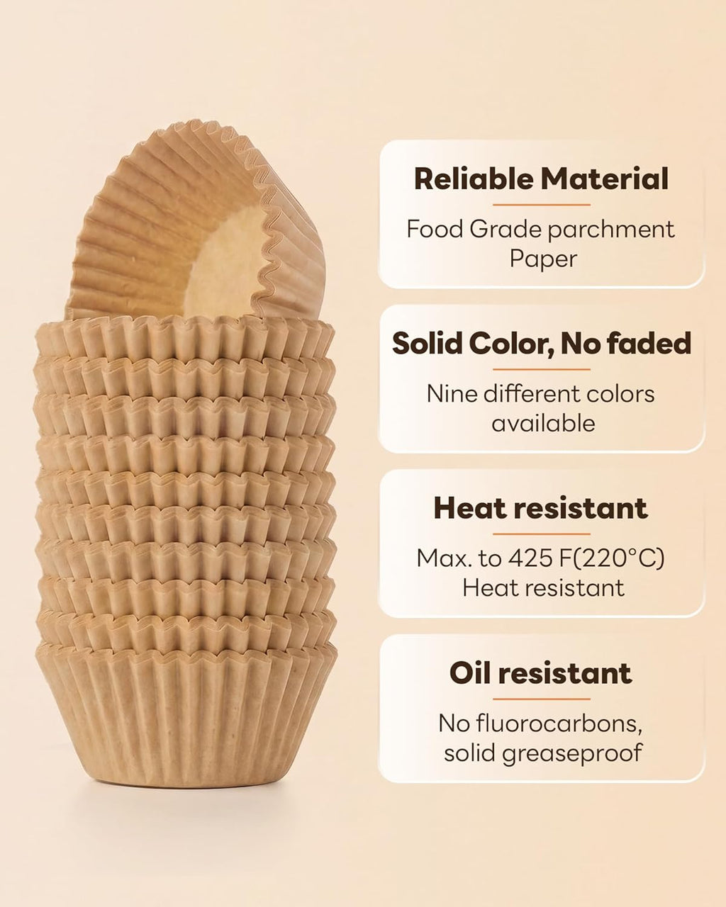 Bake Choice Mini Cupcake Liners - 400 Pcs Non-Stick, Greaseproof Parchment for Muffin Pans