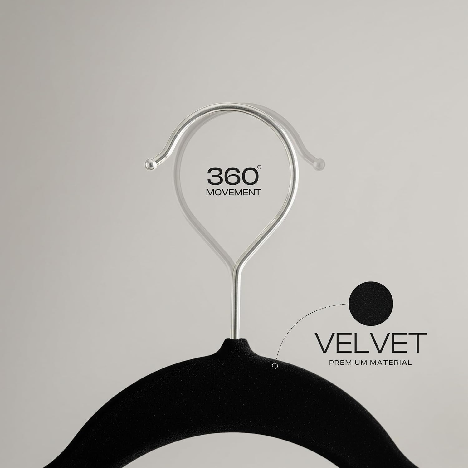 Utopia Home Velvet Hangers - Luxury Non-Slip Slim Coat & Pant Hangers, 30 Pack, 360° Swivel Hook - Black