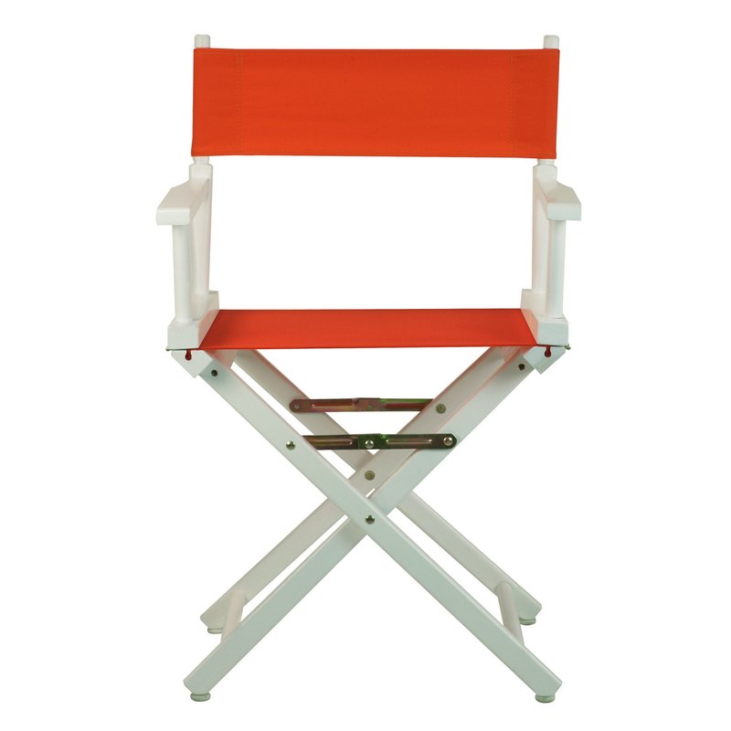 Casual Home 18" Director's Chair White Frame with Orange Canvas