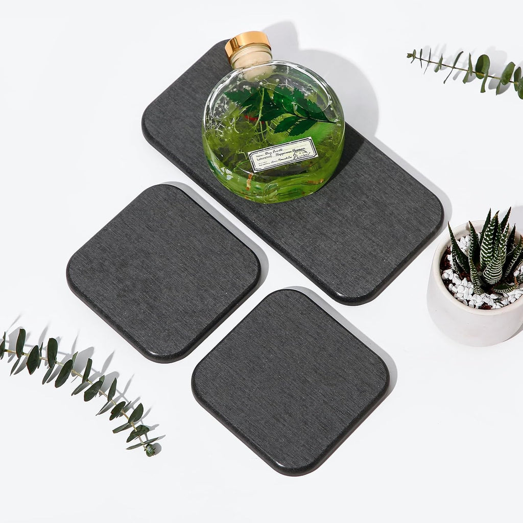 Skiennix Diatomaceous Earth Tray Set - Fast Drying Soap & Toothbrush Holders | 3-Piece Bathroom Counter Set