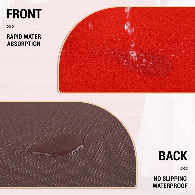 Extra Thick Red Carpet Runner for Party Felt Non-Slip Rubber Backed Aisle Runway Rug for Step, Proposal & Wedding Decorations, Hollywood Oscars Runway，Reusable (Red, 4 X 10 FT)