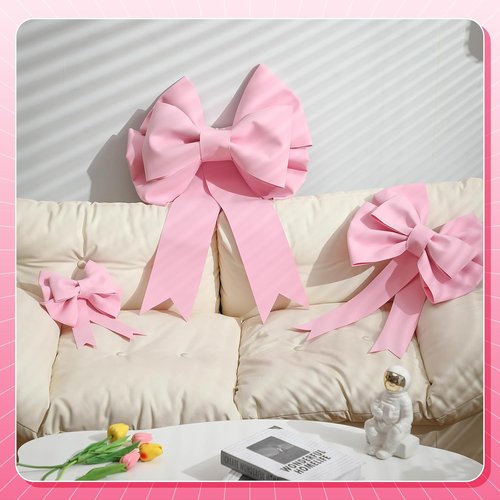Giegxin Large Pink Bow Set - 3D Decorative Bows for Weddings, Parties & Gifts | 12, 20, 30 Inch Sizes