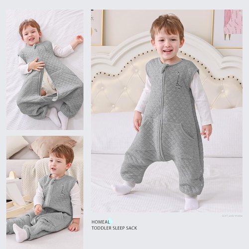HOMEAL Toddler Sleep Sack - 1.0 TOG Wearable Blanket in Soft Cotton for Kids (2T–3T)