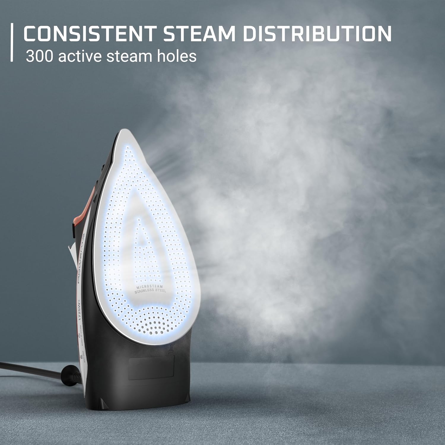 Rowenta Access Steam Iron - Powerful Vertical Steaming with Anti-Drip Protection | Red