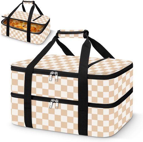 Coobiiya Insulated Casserole Carrier - Keeps Food Hot or Cold | Portable 9" x 13" Lasagna Tote Bag