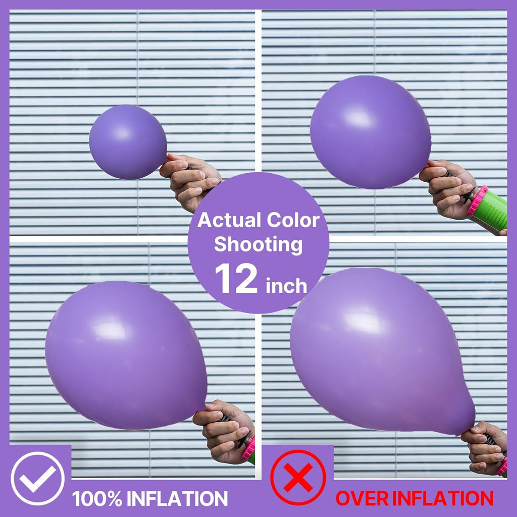 PartyWoo Purple Balloons - 101pcs 12-Inch Latex Balloons for Birthday & Wedding Decor