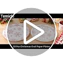 Temicle Rustic 50 Pcs Christmas Oval Paper Plates 9 x 11in Pink Snowflake – Disposable Holiday Dinner Plates