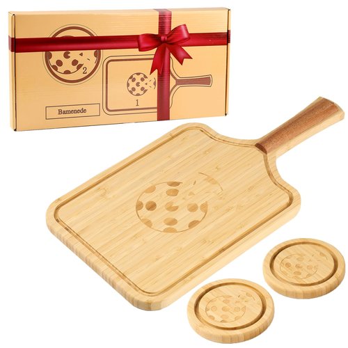 Bamenede Pickleball Charcuterie Board Set - 17"x8.5" Cheese Board with Handle, Pickleball Gifts for Women & Men, Funny Pickleball Gifts Ideas, Serving Tray & Cutting Board for Fans Club Gatherings