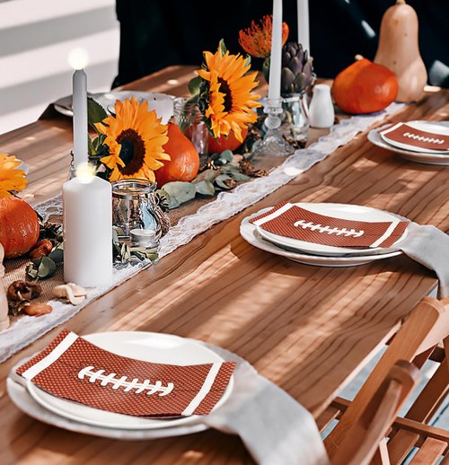 HEIPINIUYE 50 Pieces Football Paper Napkins 3-ply Bathroom Napkins Guest Disposable Hand Towels Dinner Napkins for Football Party Birthday Baby Shower Paper Guest Towels