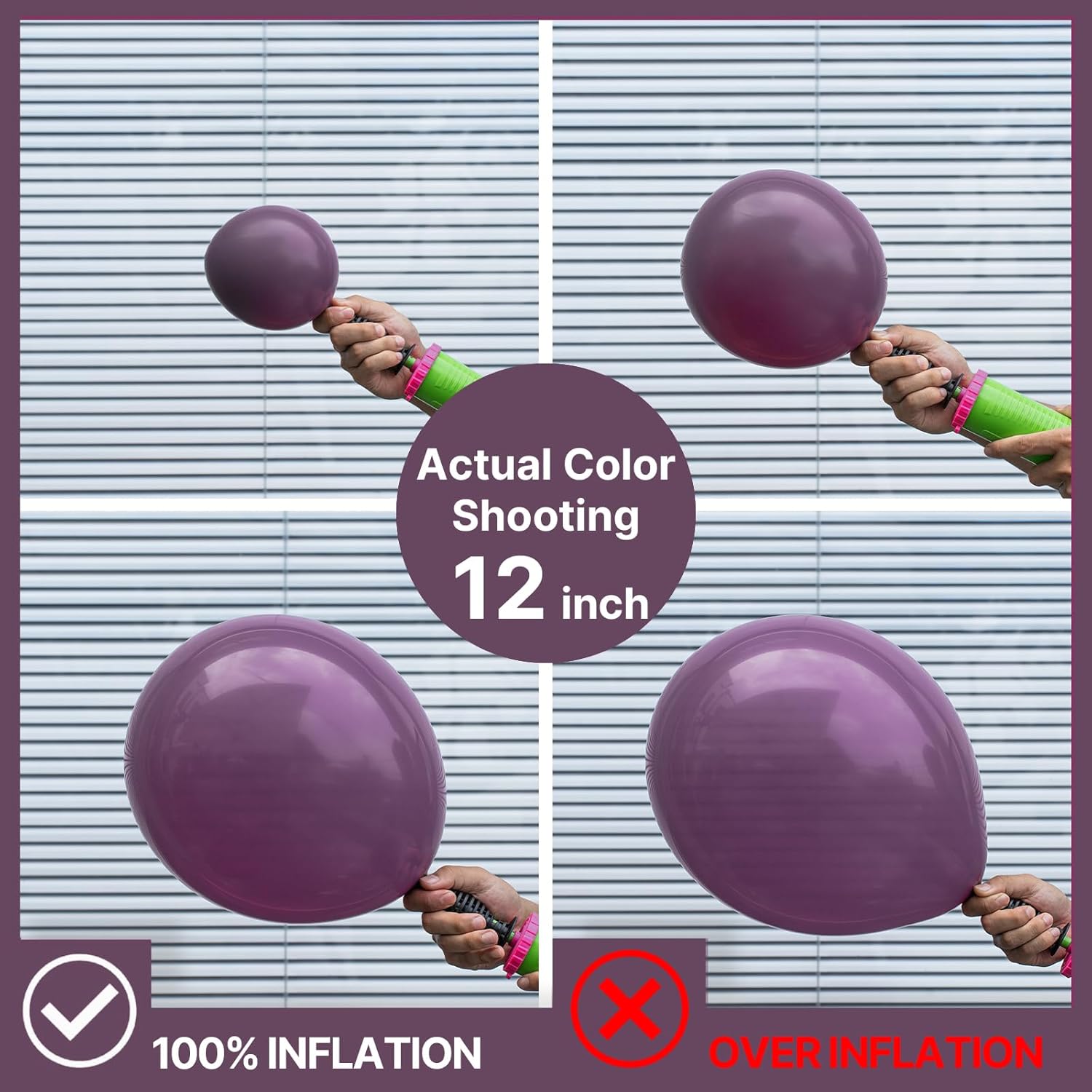 PartyWoo Dusty Purple Balloons - 100 Pcs Latex Helium Balloons in 5, 10, 12, 18 Inch Sizes | Perfect for Baby Showers & Birthdays