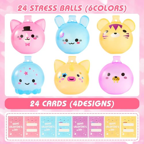 Fidget Toys by 24 Pack | Stress Relief Squishy Balls for Kids & Adults - Sensory Squeeze Toys for Anxiety