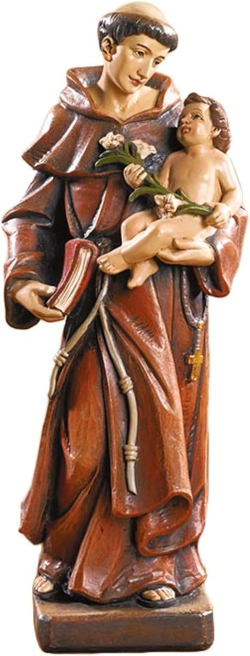 Avalon Gallery Catholic Saints Figurine - Saint Anthony Toscana Collection Statue, 8" H