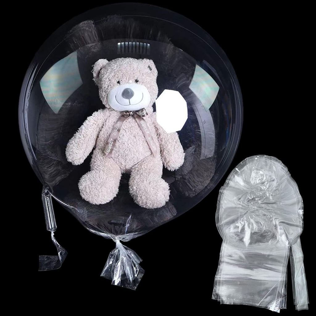 Skiennix Large Clear Balloons - Extra Wide Mouth Bubble BoBo Balloons | 10-Pack for Gifts & Decor