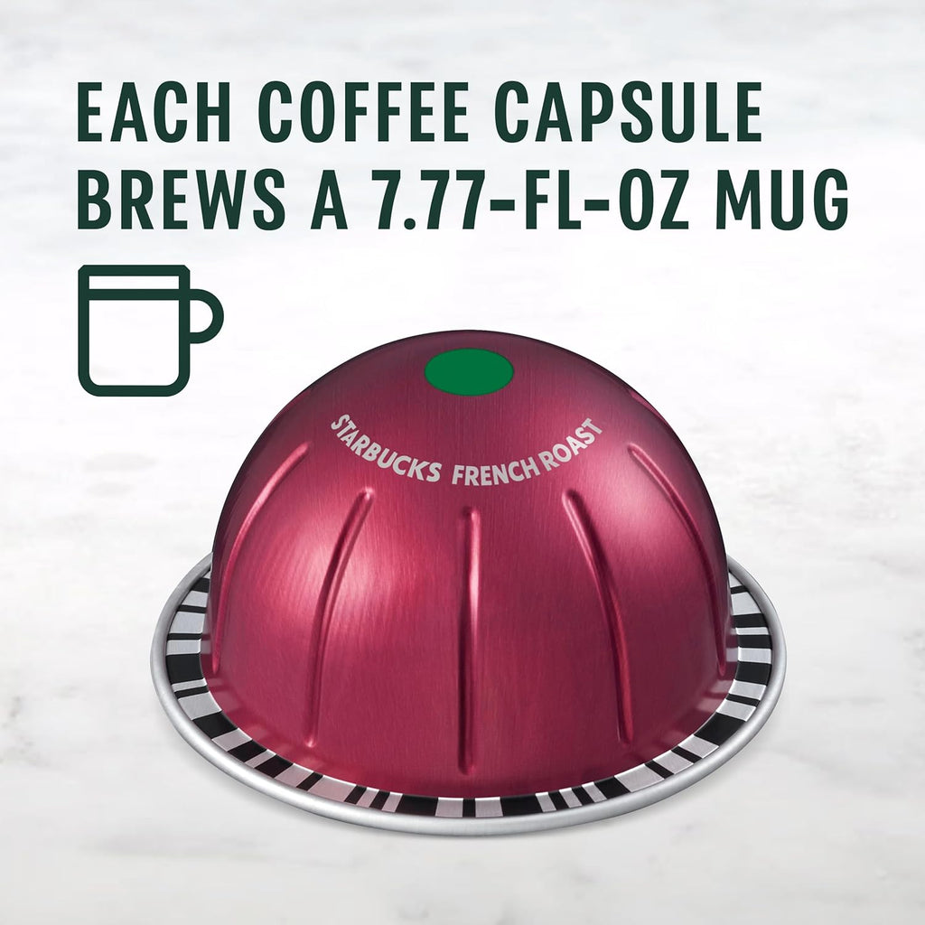 Starbucks by Nespresso Vertuo Dark Roast Coffee Pods - French Roast, 32-Count, Brews 7.8 Oz.