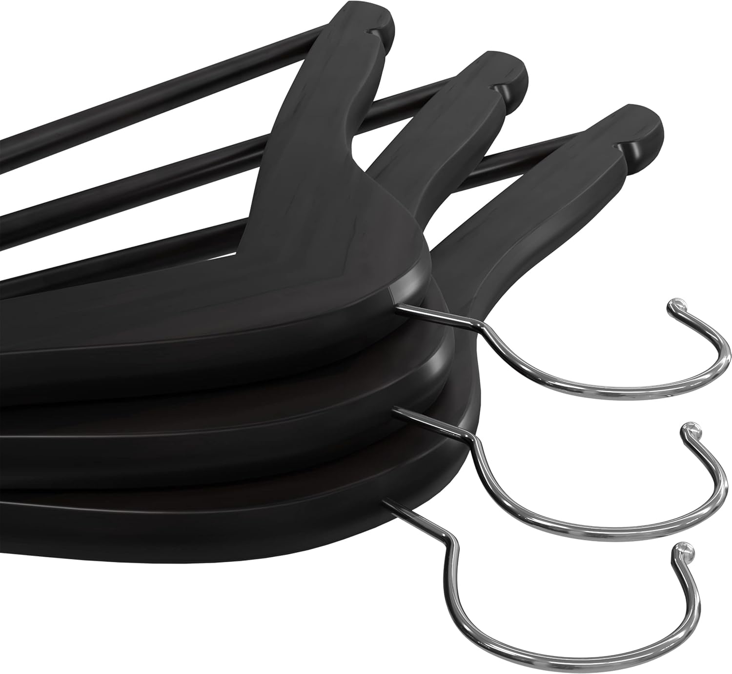 Utopia Home Premium Wooden Hangers - Durable Slim Coat Hangers with 360° Rotatable Hook | 20 Pack in Black