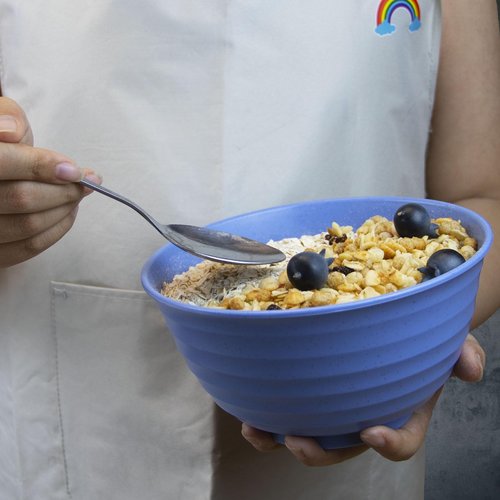 MKYHBOO Cereal Bowls Set, 37oz Unbreakable Wheat Straw Bowls Set, 6 Pcs Reusable Plastic Soup Bowls, Deep Lightweight Bowl Sets