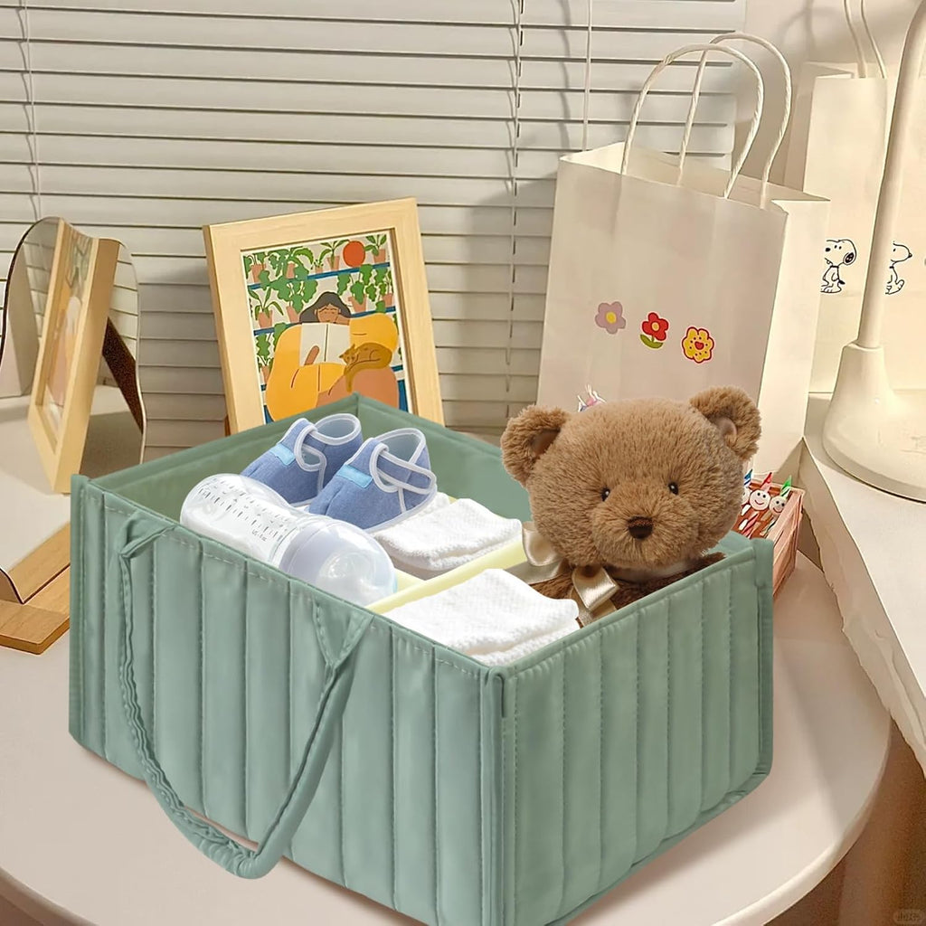 Skiennix Baby Diaper Caddy Organizer - Stylish Storage Bin for Diapers & Wipes | Perfect Baby Shower Gift