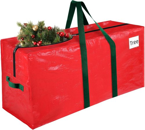 EverMerry Christmas Tree Storage Bag - Heavy Duty Waterproof Bag for 7.5 Ft Artificial Trees | Red