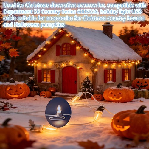 DC5V C7 LED Light Accessory Cord - Safe & Warm Glow for Department 56 Christmas Village | 5 Socket Set with Switch