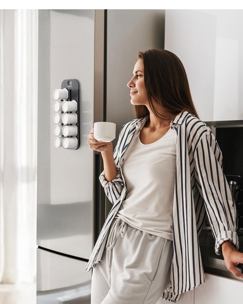 Tastyle Magnetic K-Pod Organizer for K Cup Coffee Pods. Self-Magnetic Coffee Pod Holder and Storage, Suitable to be Mounted on Iron Surfaces - Refrigerator (Black)