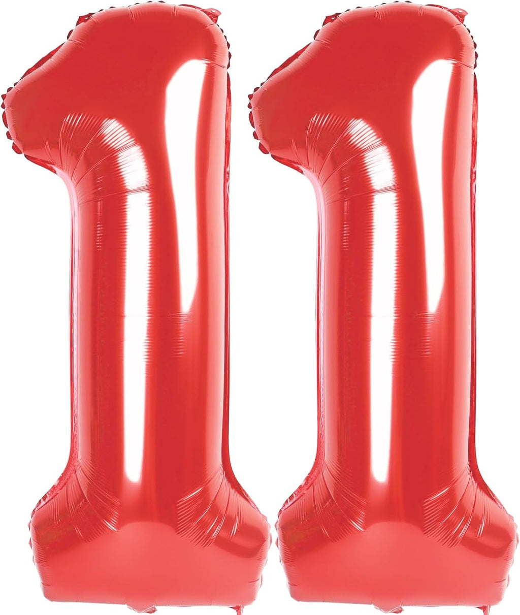 Red Number 11 Balloon - 40 Inch Birthday Decoration for 11th Year Celebration | Perfect for Boys & Girls