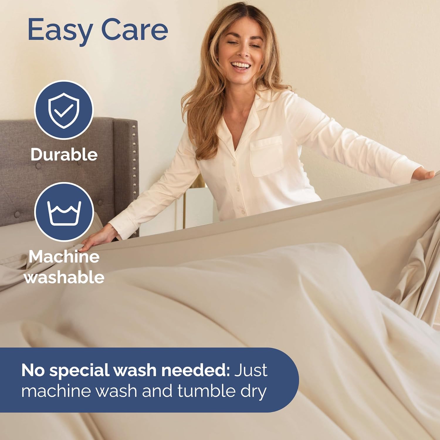 Skiennix Full XL Bed Sheet Set - 4 Piece Soft, Breathable & Cooling Luxury Bedding - Deep Pockets, Fade & Wrinkle Free - Wheat Color