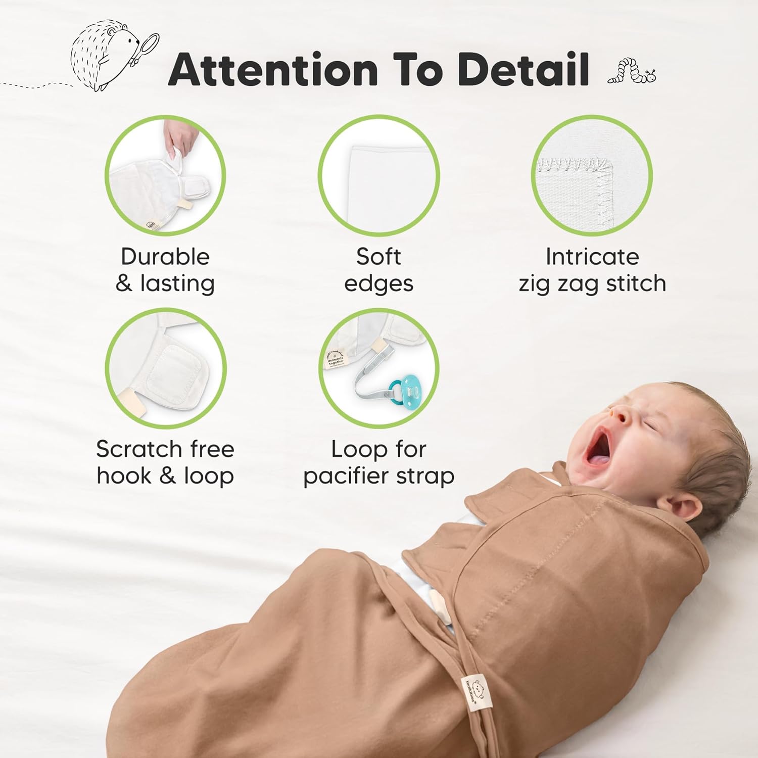 Skiennix Organic Baby Swaddle Sleep Sacks - Soft & Snug 3-Pack for Newborns 0-3 Months | Terracotta