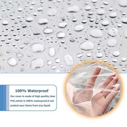 Dalema Waterproof Shelf Cover,Durable Dustproof Storage Wire Rack Covers,Outdoor Shelving Covers for Wire Shelves with Zipper 36''x18''x72'',Clear,Cover Only