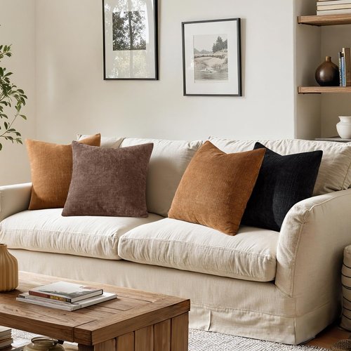 ANRODUO Pack of 2 Decorative Textured Throw Pillow Covers Soft Bronze Euro Square Accent Solid Chenille Cushion Cover Cozy Farmhouse Pillow Case for Couch Sofa Bed Living Room Home Decor 22x22 Inch