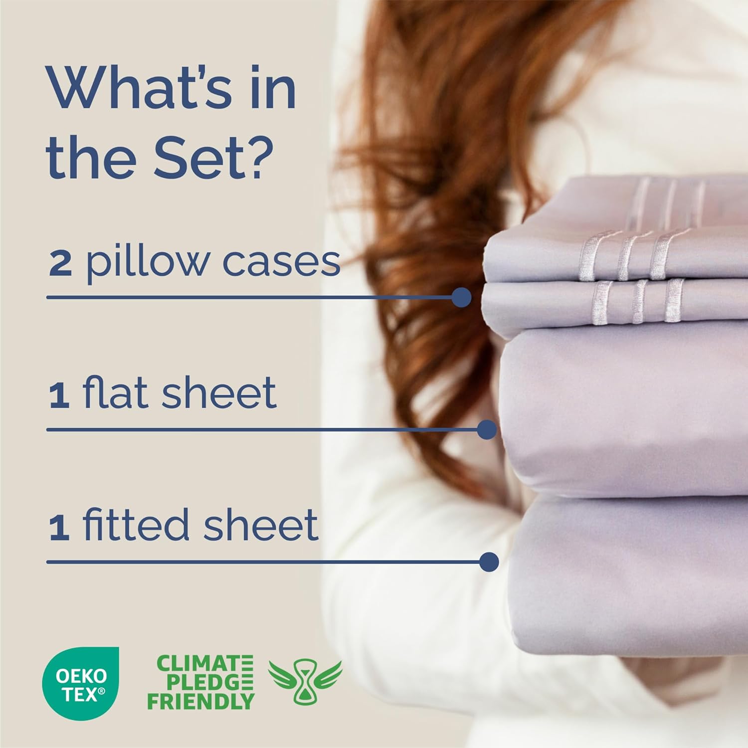 Queen Size 4-Piece Sheet Set | Skiennix Comfy Breathable Cooling Bed Sheets - Luxury Light Lavender - Deep Pockets, Soft & Wrinkle-Free