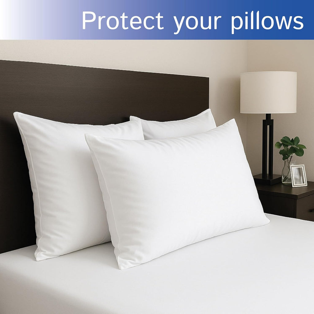 Zippered Waterproof Pillow Protectors by Standard | Hypoallergenic Dust & Allergen Proof - Set of 2