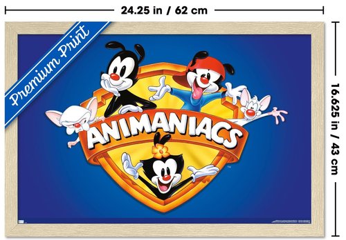 Trends International Animaniacs - Shield Wall Poster, 22.4L x 14.7W, Blonde Framed Version