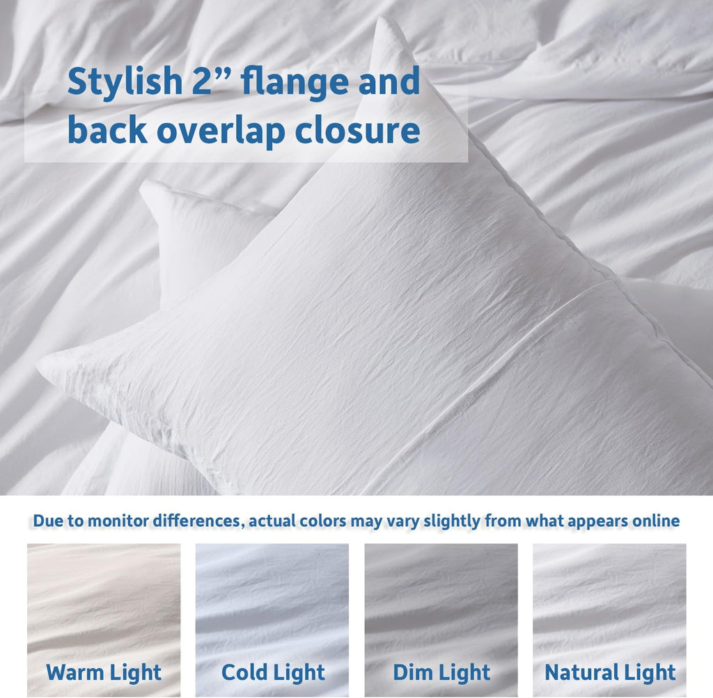 Nestl White Duvet Cover Set - Soft Double Brushed Queen Size, 3 Pieces with Zipper Closure | 90x90 Inches