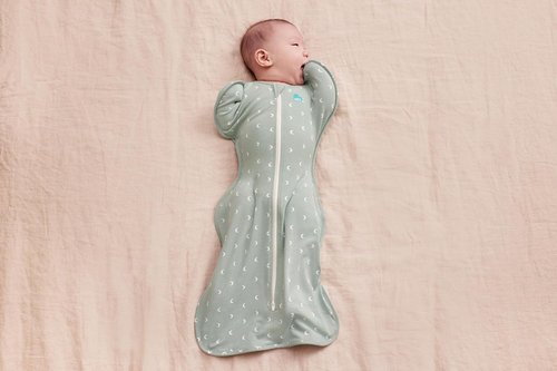 Love to Dream Swaddle UP - Baby Sleep Sack 1.0 TOG | Self-Soothing Swaddle for Newborns, Moon Olive 5-8.5 lbs