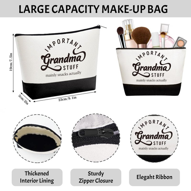 Mother's Day Gifts for Grandma, Best Grandma Gifts for Grandma from Granddaughter Grandchildren Grandkids, Unique Grandma Gift for Nana, Grammy, New Grandma w/Tote Bag Makeup Bag