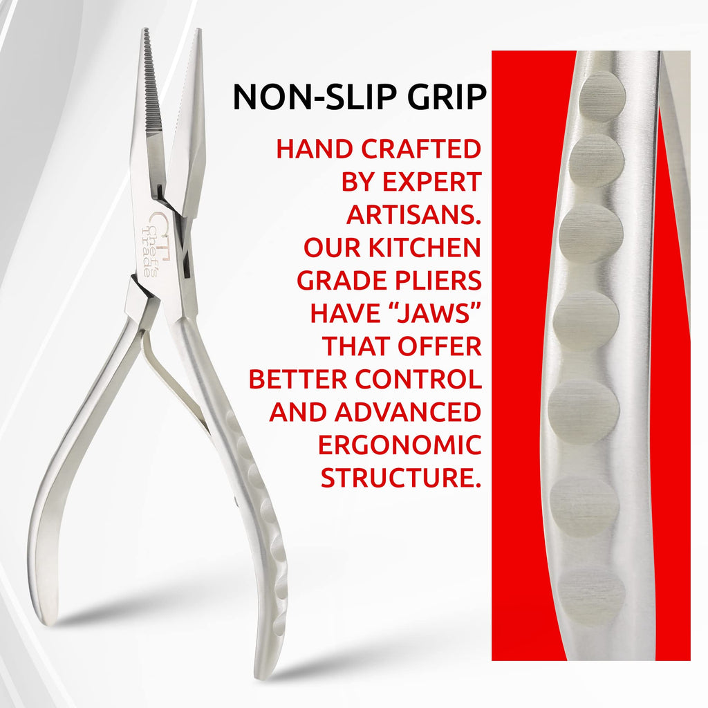 Fish Bone Pliers/Tweezers Stainless Steel Washable (Silver)