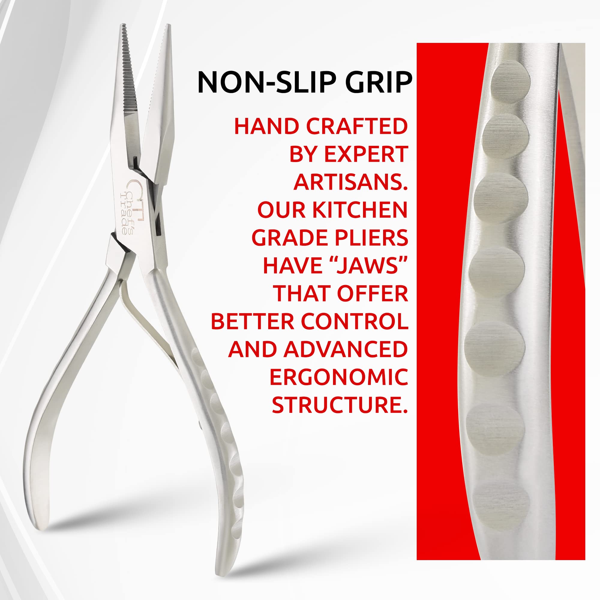 Fish Bone Pliers/Tweezers Stainless Steel Washable (Silver)