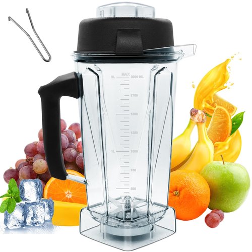 New For Vitamix Blender Pitcher 64oz Container, Replace 5200 5000 6500 7500 Pro500 750 Vita-Prep vm0101 vm0102 vm0103 vm0197 E310 320 asy172 A2300 A3300 etc Container Jar Cup, 1 Year Manufacturer