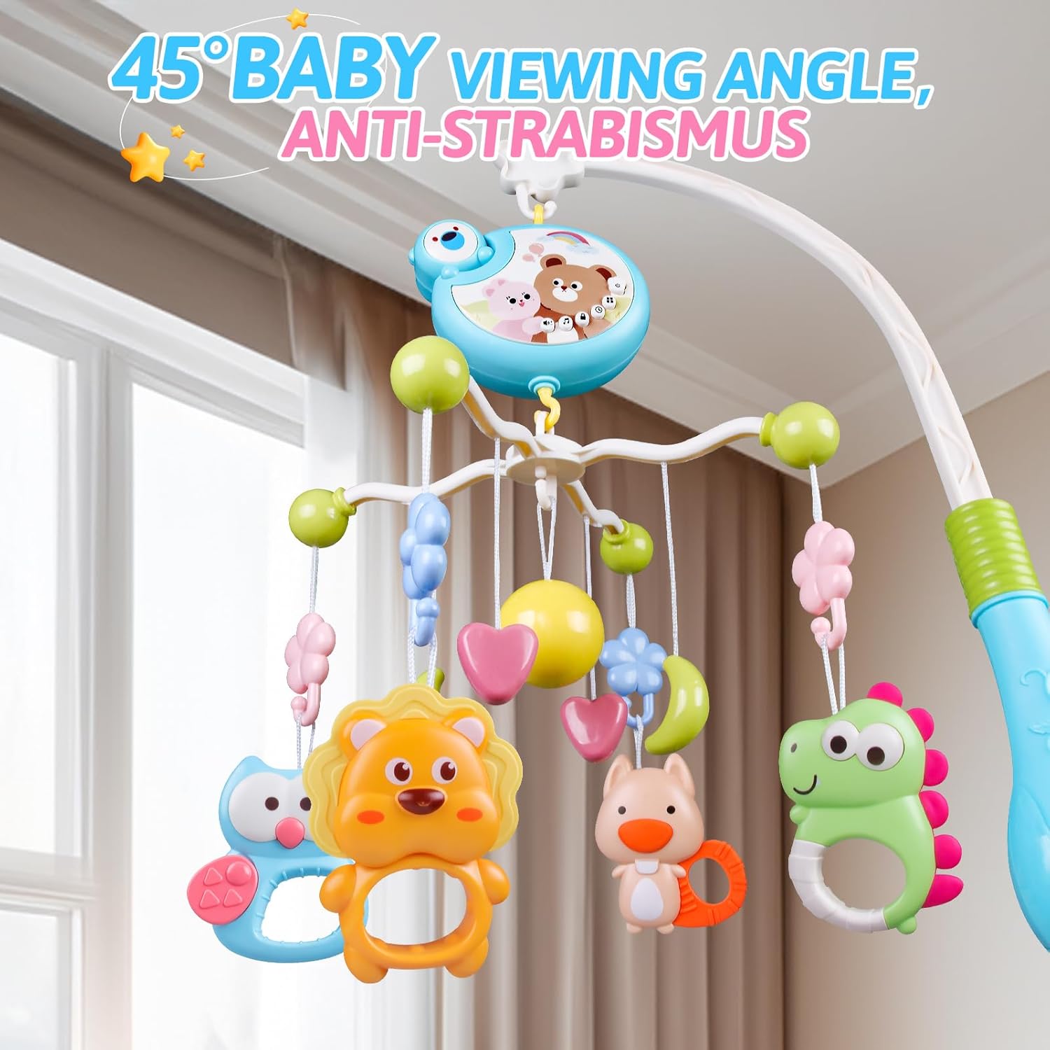 Skiennix Crib Mobile - Musical and Light-Up Nursery Toy for Boys and Girls | Portable Animal Design