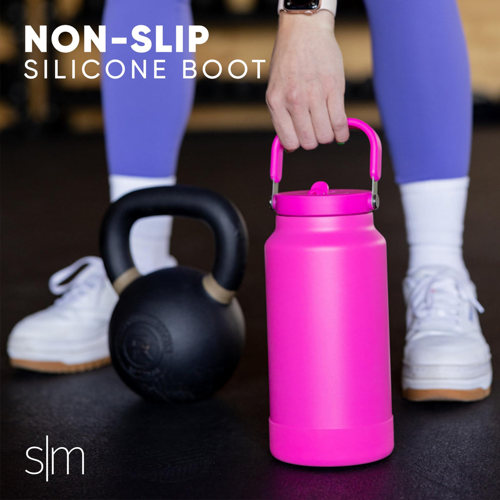 Simple Modern Trek Pivot | Half Gallon Water Bottle Jug with Handle & Boot | Interchangeable Straw & Chug Lids | Large Insulated Stainless Steel | Sports Camping Outdoors | 64oz, Kaleidoscope