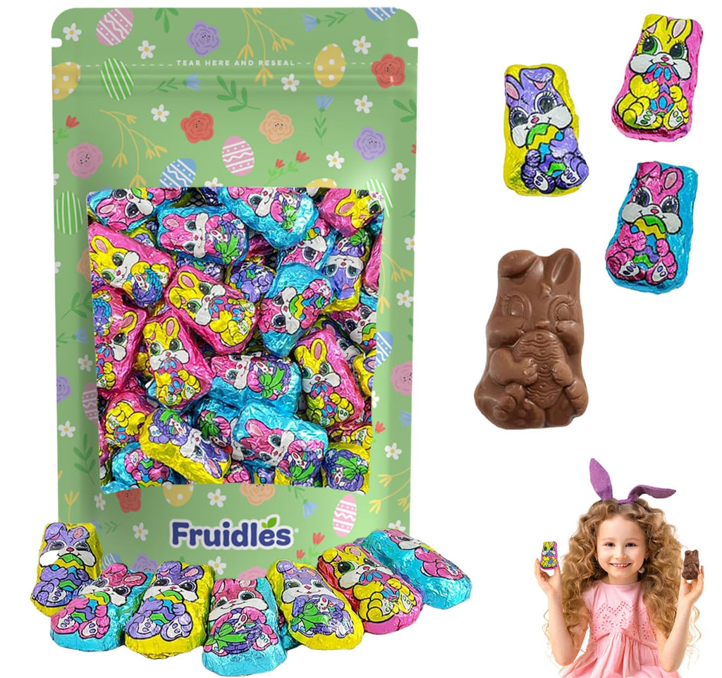 Smooth & Creamy Easter Bunnies by [Brand Name] - Individually Wrapped Multicolor Foils | 1 Pound Party Bag Fillers