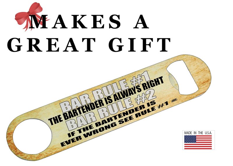 Rogue River Tactical Funny Bartender Rules Bottle Opener Heavy Duty Gift For Men Friend Bar Beer Drinking Joke