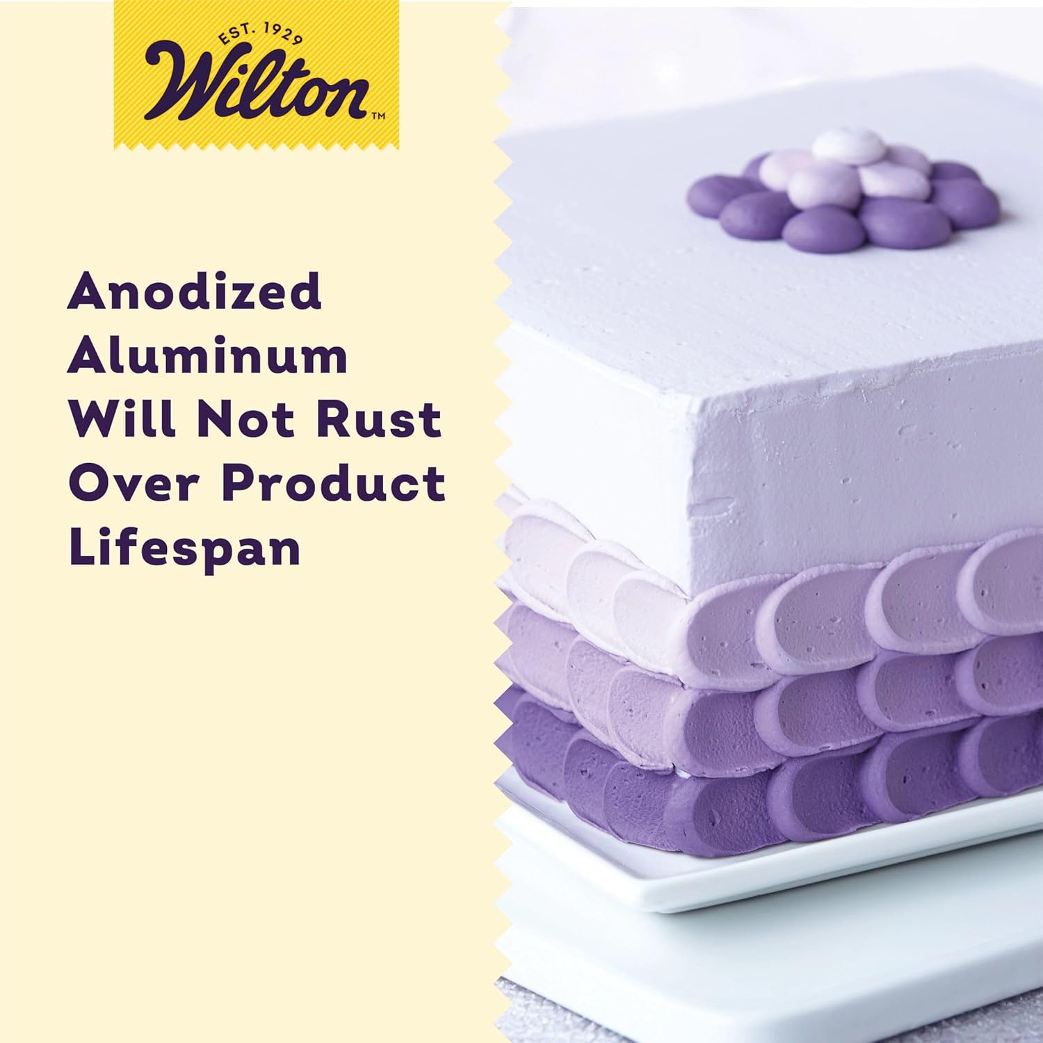 Wilton Square Cake Pan - 8 x 8 Inch Even Heating Aluminum Bakeware | PFAS-Free Design